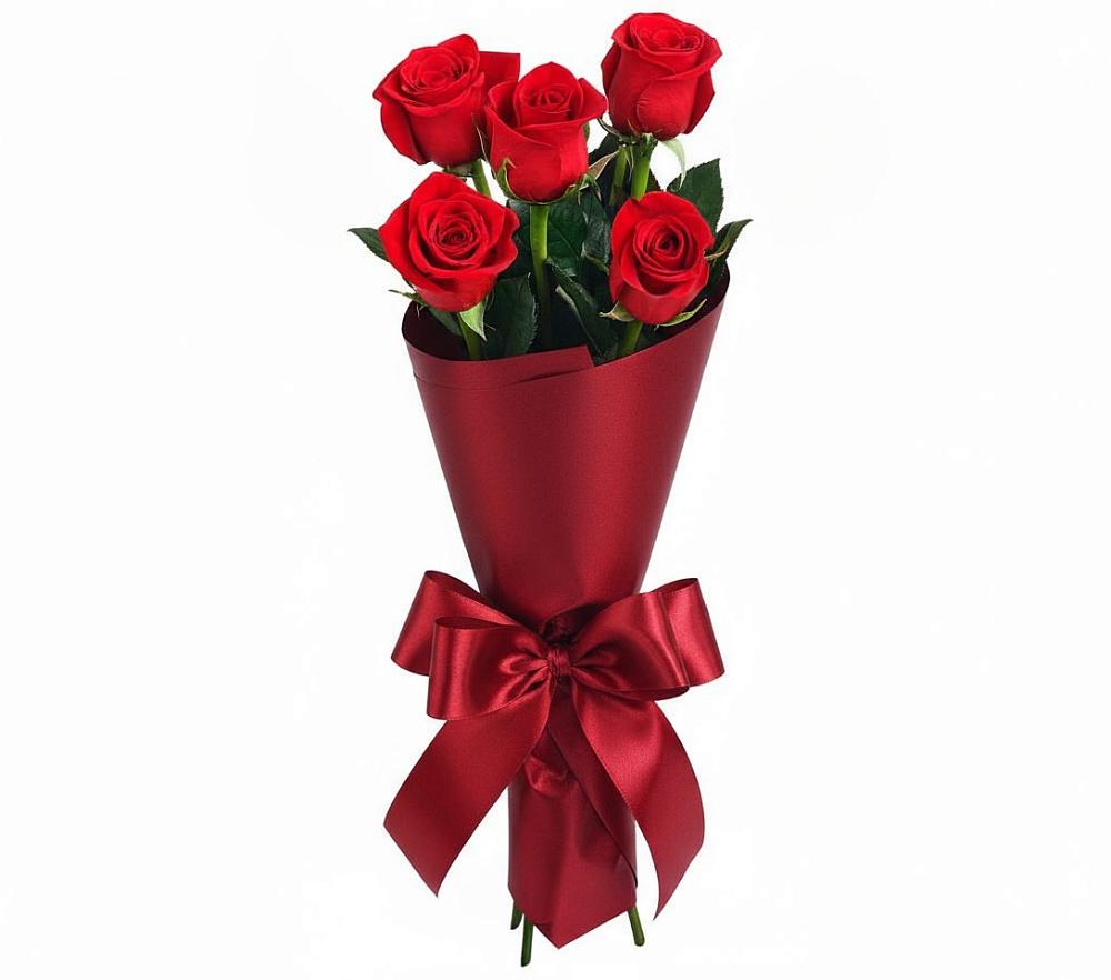 Букет 5 Красных роз Эдлесс Лав в Удомле