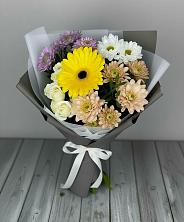 Букет цветов из:  Розы, Герберы и Хризантемы в Удомле