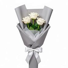 Букет 3 белые розы в Удомле