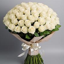 Букет 101 беля роза Белоснежка в Удомле
